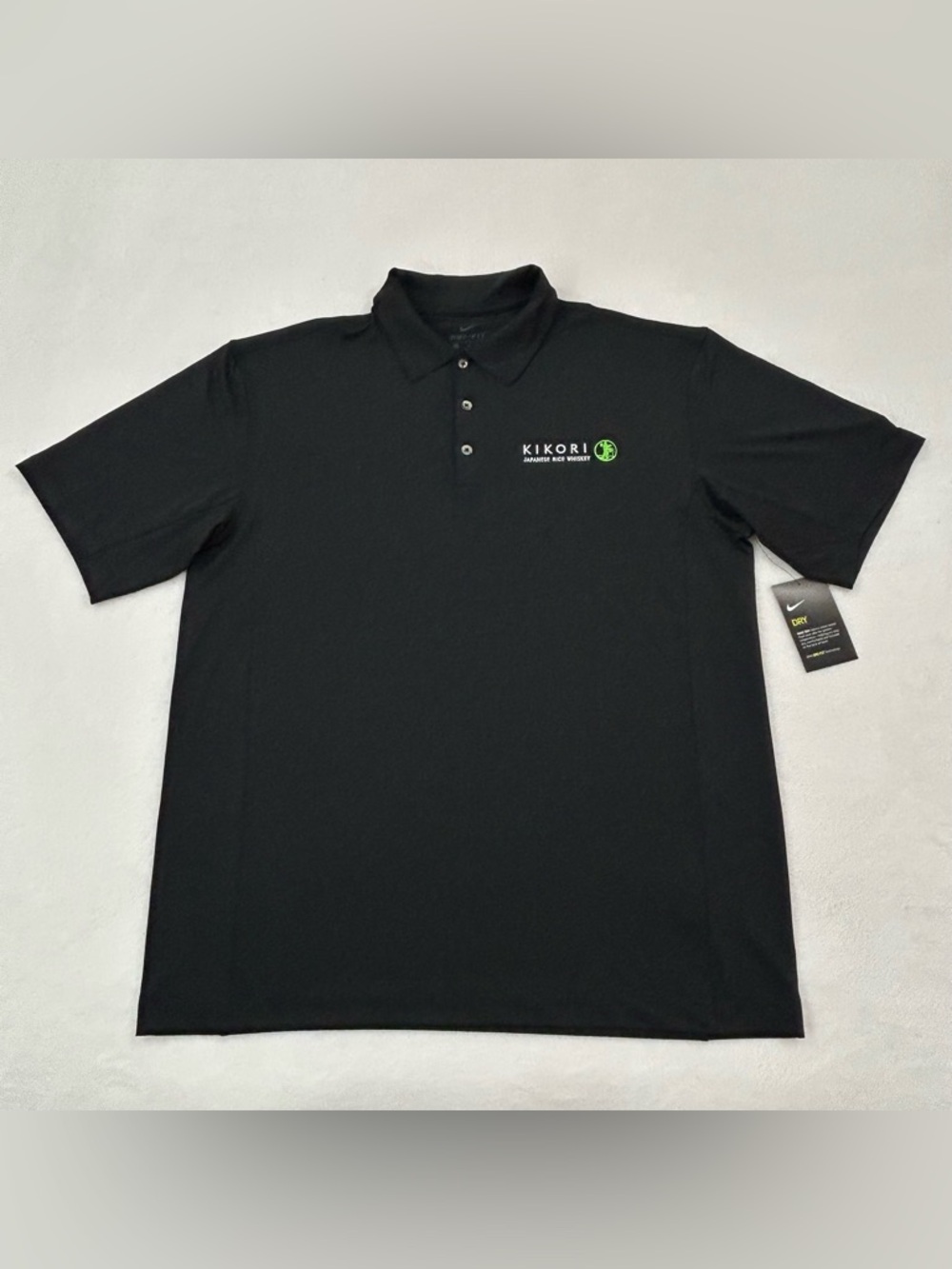 Nike Dri-Fit Kikori Japanese Rice Whiskey Black Athletic Golf Polo Shirt Men’s